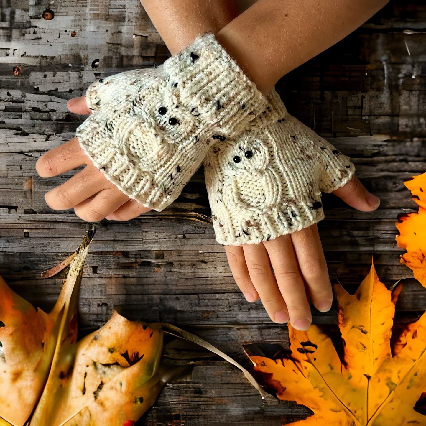 Knit Your Own Owl Fingerless Gloves – PDF Pattern with Full Video Tutorial - English ONLY!