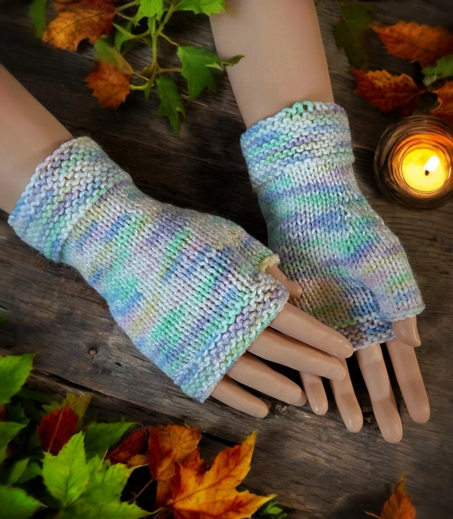 Knitting Pattern, Fingerless Gloves Knit Flat on 2 Needles with How-To Video, Easy Mitt Pattern on Straight Needles Beginners, English Only