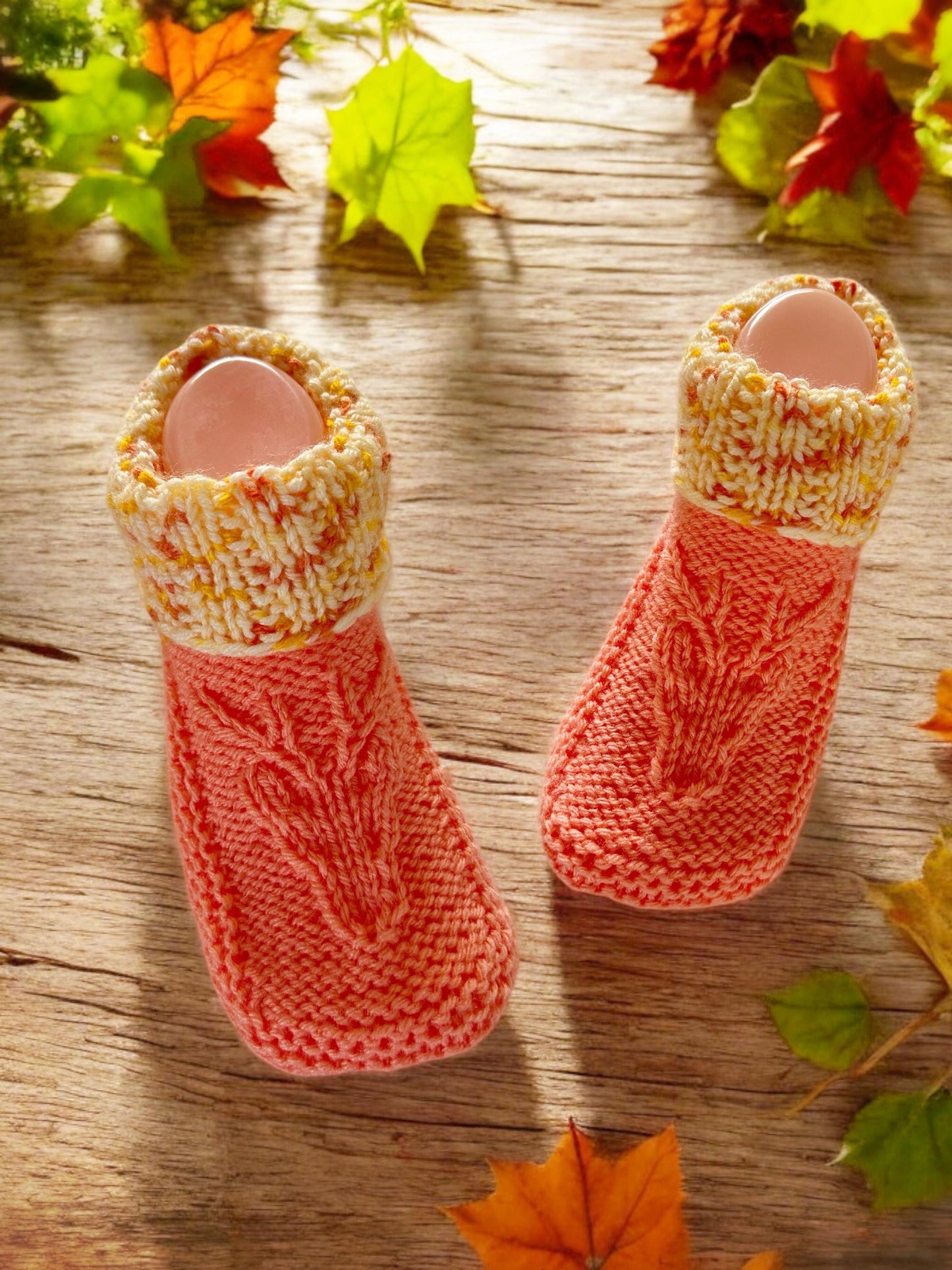 Knitting Pattern - Deer Moccasins - Deer Slippers with a Cuff - Stag Knitted Slipper Pattern - Knitting Tutorial - English Only