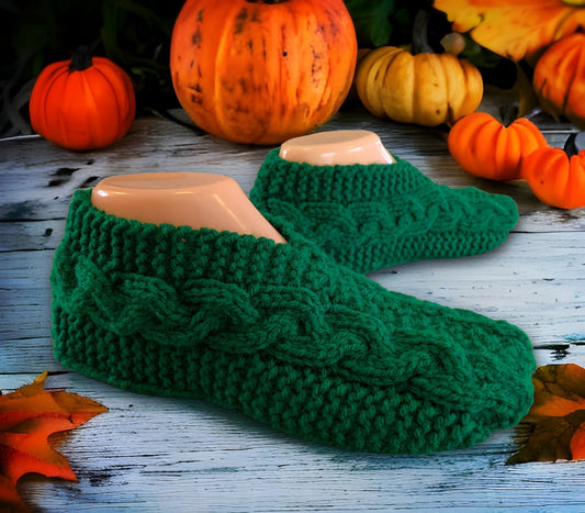 Knitting Pattern - Cable Knit Slippers Knitting Pattern for Children and Adults - PDF Download - English Only