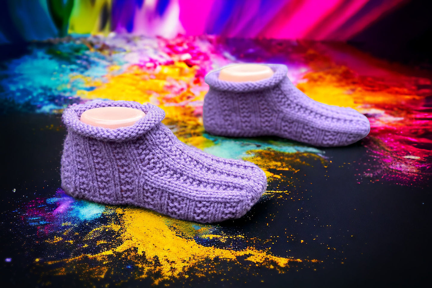 Hand Knit Moccasin Bootie Slippers for Adults – Custom Sizes for Men and Women