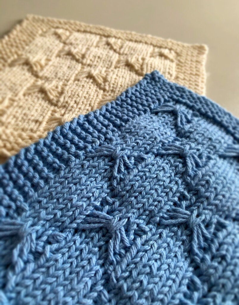 Knitting Patterns - Seven Knit Dishcloth Designs - Learn to KNIT! - Includes Video Tutorials! - Great for Beginners - Washcloth - English