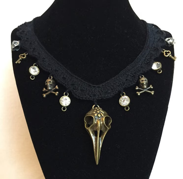 Victorian Steampunk Crochet Necklace and Bracelet Pattern PDF | Crochet Jewelry Set