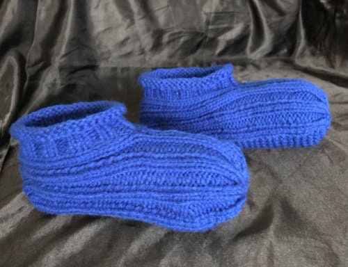 Knitting Pattern - How to Knit Adult Bootie Slippers with Step-by-Step Video - English Only