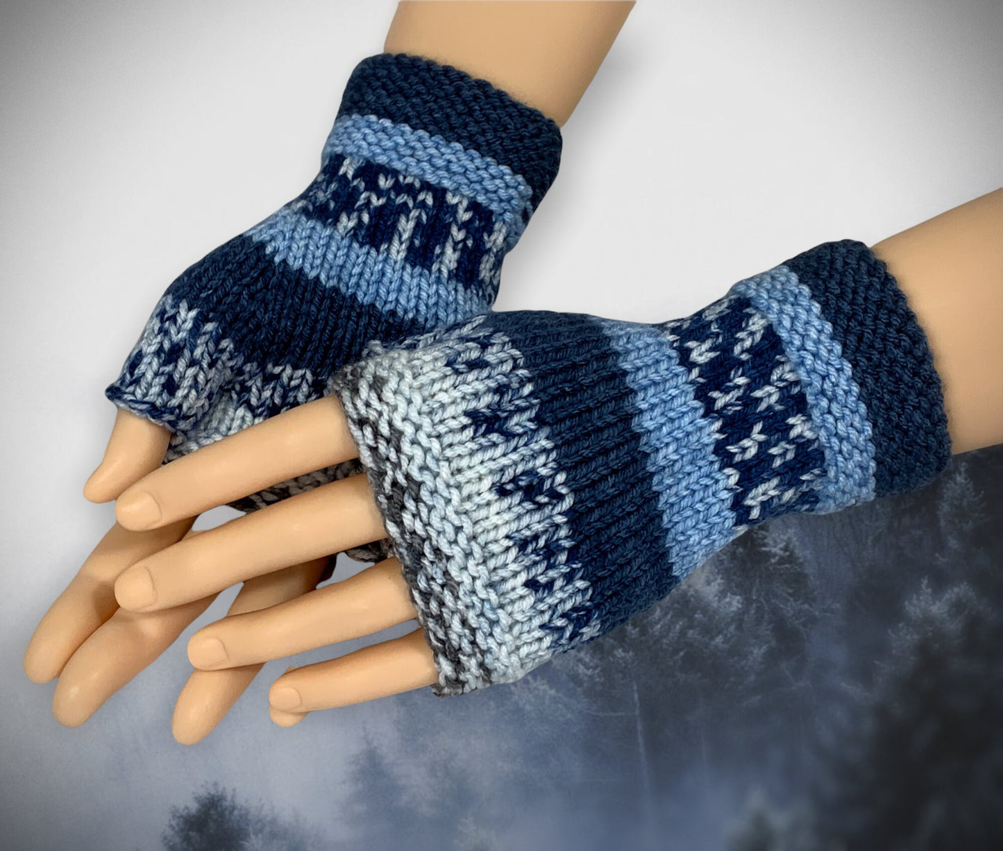 Knitting Pattern, Fingerless Gloves Knit Flat on 2 Needles with How-To Video, Easy Mitt Pattern on Straight Needles Beginners, English Only