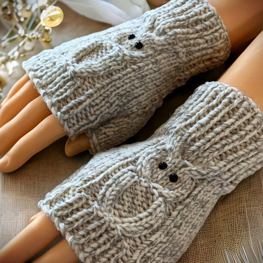 Knit Your Own Owl Fingerless Gloves – PDF Pattern with Full Video Tutorial - English ONLY!