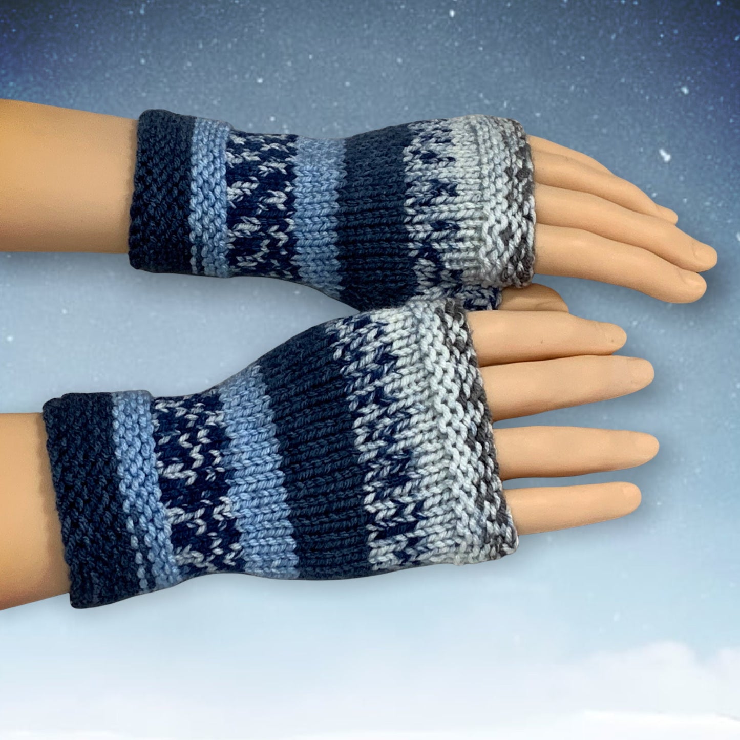 Knitting Pattern, Fingerless Gloves Knit Flat on 2 Needles with How-To Video, Easy Mitt Pattern on Straight Needles Beginners, English Only