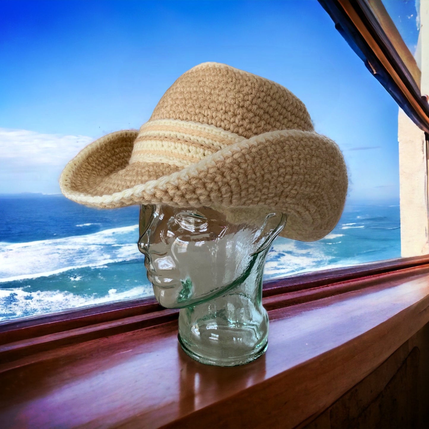 Crochet Pattern - 3 Hats in 1 - How to Crochet a Sun Hat with Flower - Easy Bucket Hat - Cowboy Cowgirl Hat - PRINTABLE - English Only