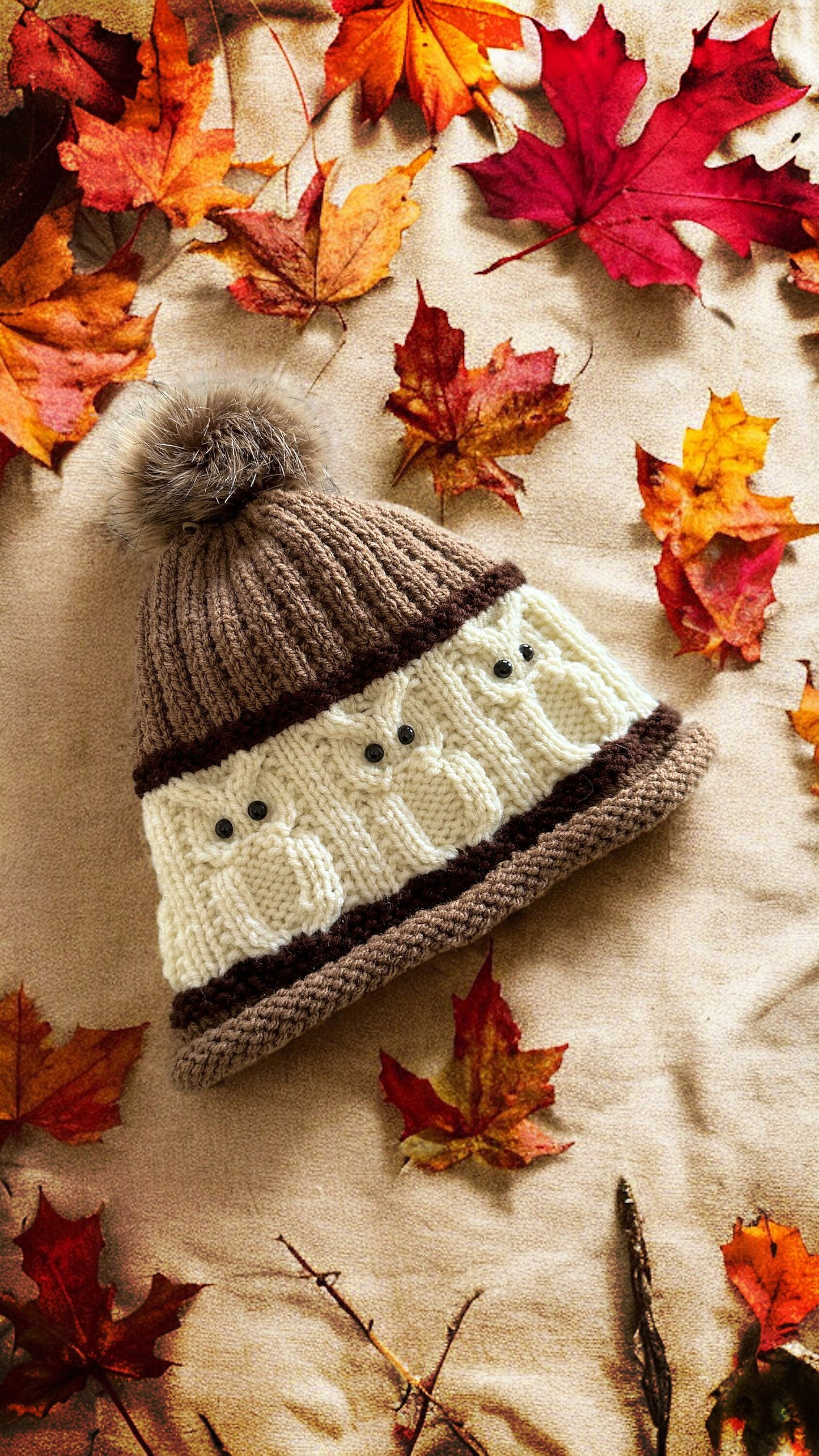 Owl Knitting Pattern Bundle – Fingerless Gloves, Beanie, and Scarf (Knit Flat on Straight Needles) 🦉🧶 - English Only!