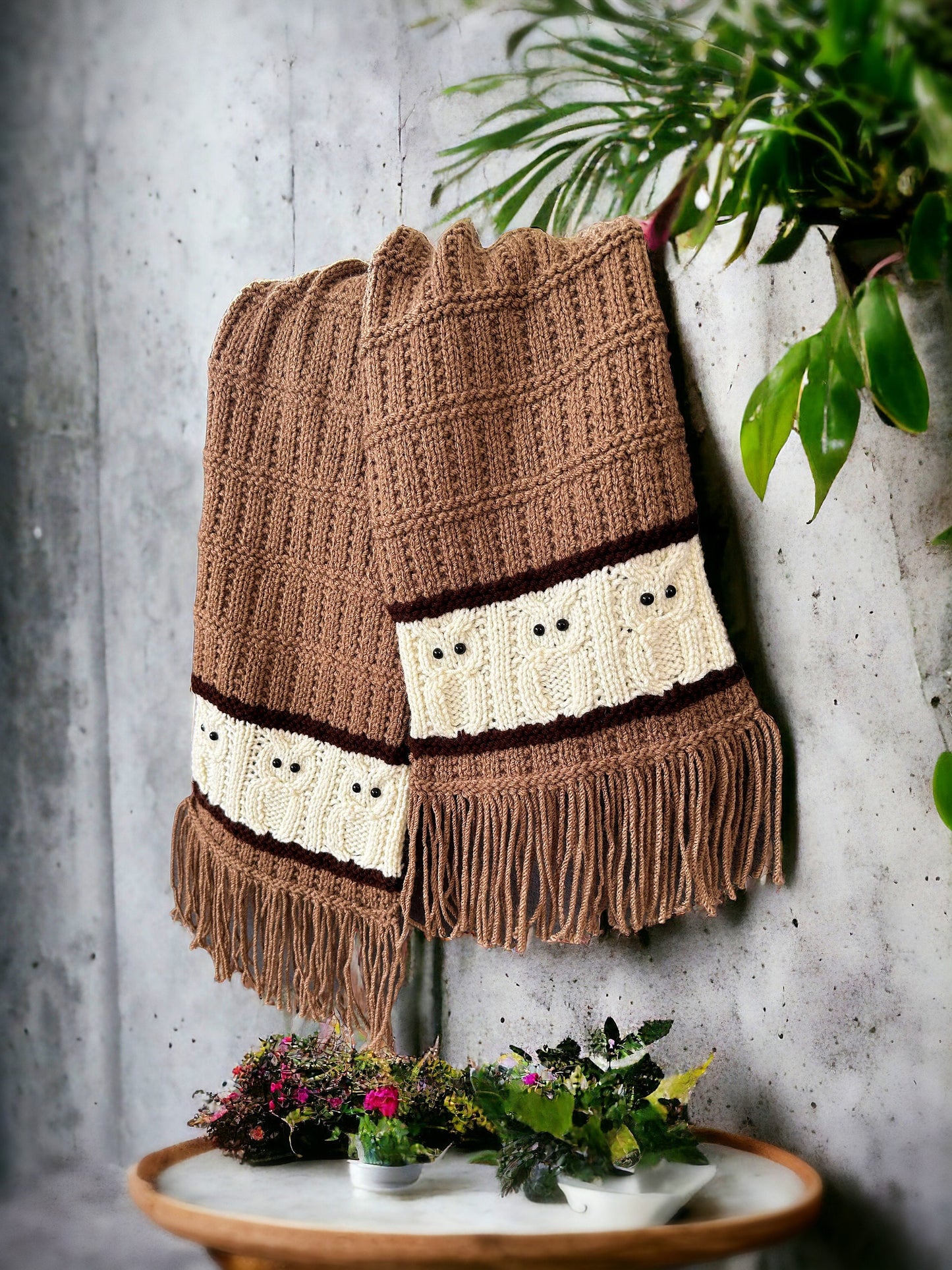 Owl Knitting Pattern Bundle – Fingerless Gloves, Beanie, and Scarf (Knit Flat on Straight Needles) 🦉🧶 - English Only!