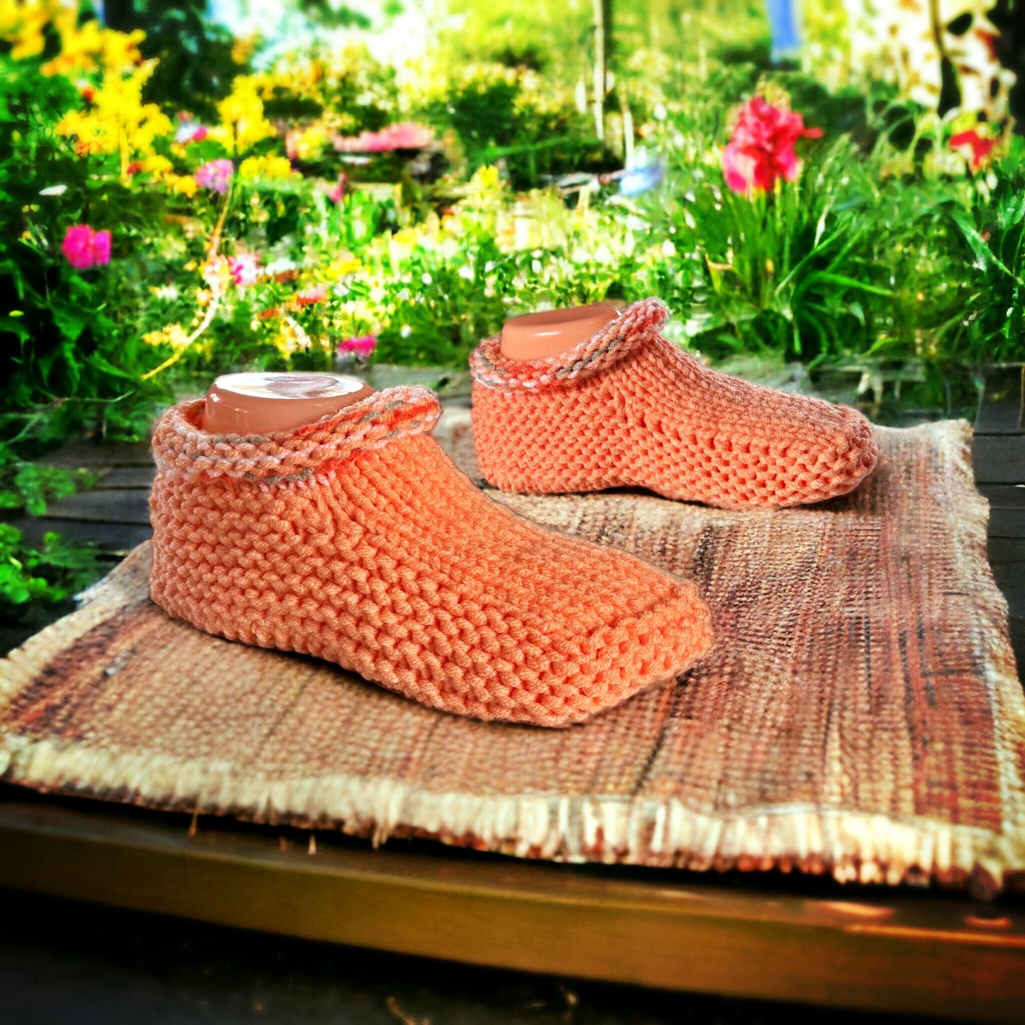 Knitting Pattern - Ultra Thick Slip-On Bootie Slippers for Adults - Knit with Super Bulky Yarn & Straight Needles - Knit Fast - English Only
