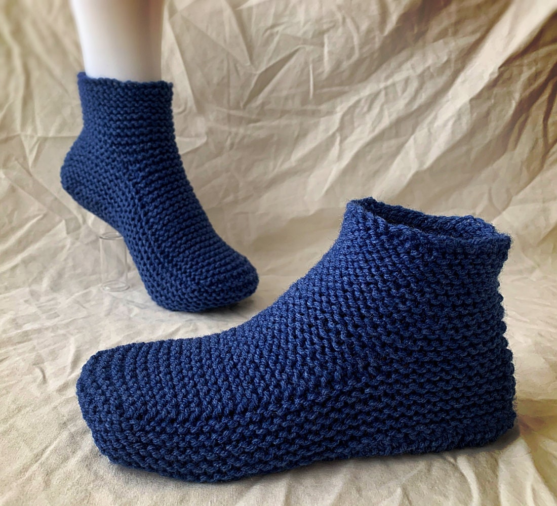 Knitting Pattern - Moccasin Slippers with a Cuff - Now with How-to VIDEO! - Knitting Tutorial for Tablet, Phone or Computer - English Only