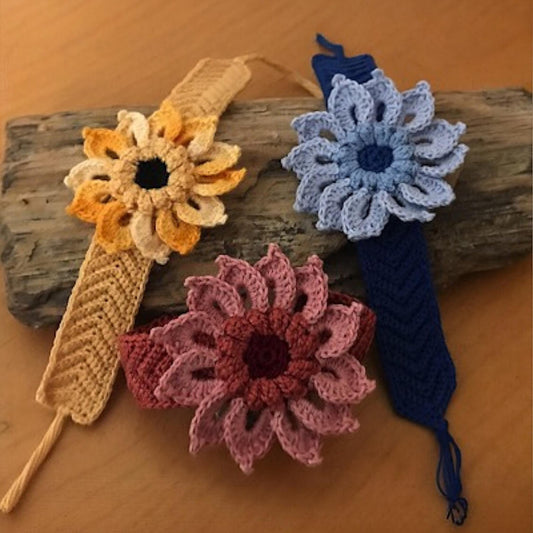 Crochet Pattern - Crocheted Flower and Friendship Bracelet - PDF Tutorial - Crochet Jewelry Pattern - English Only