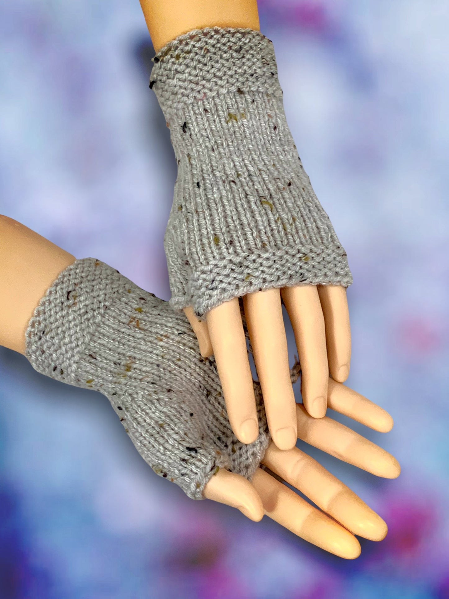 Knitting Pattern, Fingerless Gloves Knit Flat on 2 Needles with How-To Video, Easy Mitt Pattern on Straight Needles Beginners, English Only