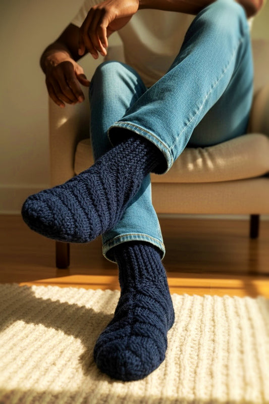 Adult Ribbed Bootie Slippers Knitting Pattern – Cozy Knit House Shoes PDF