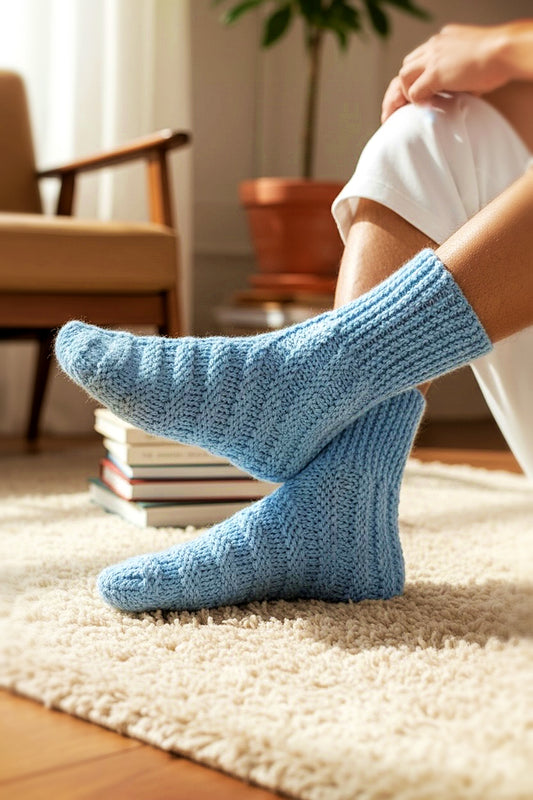 Adult Ribbed Bootie Slippers Knitting Pattern – Cozy Knit House Shoes PDF