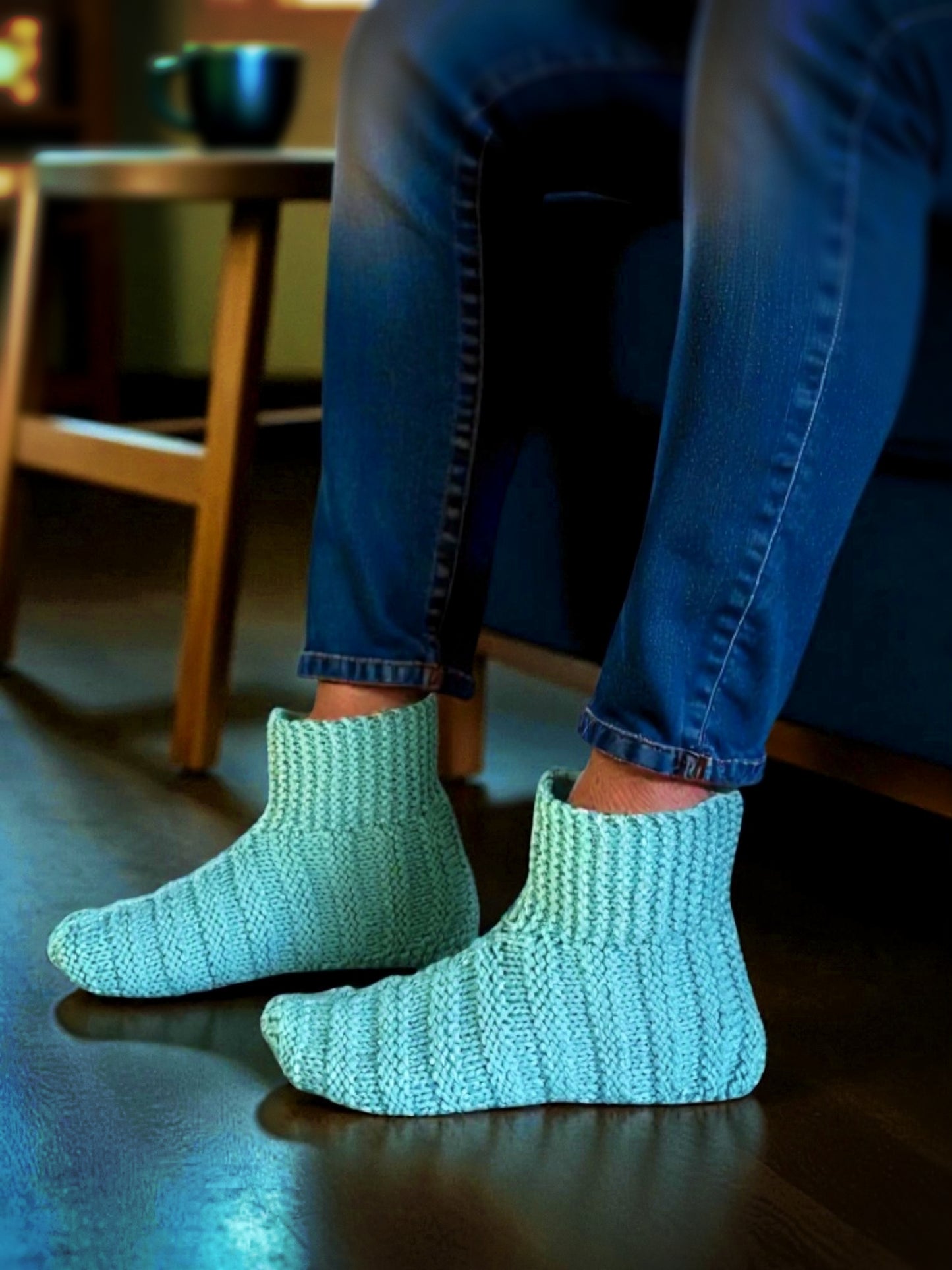 Adult Ribbed Bootie Slippers Knitting Pattern – Cozy Knit House Shoes PDF