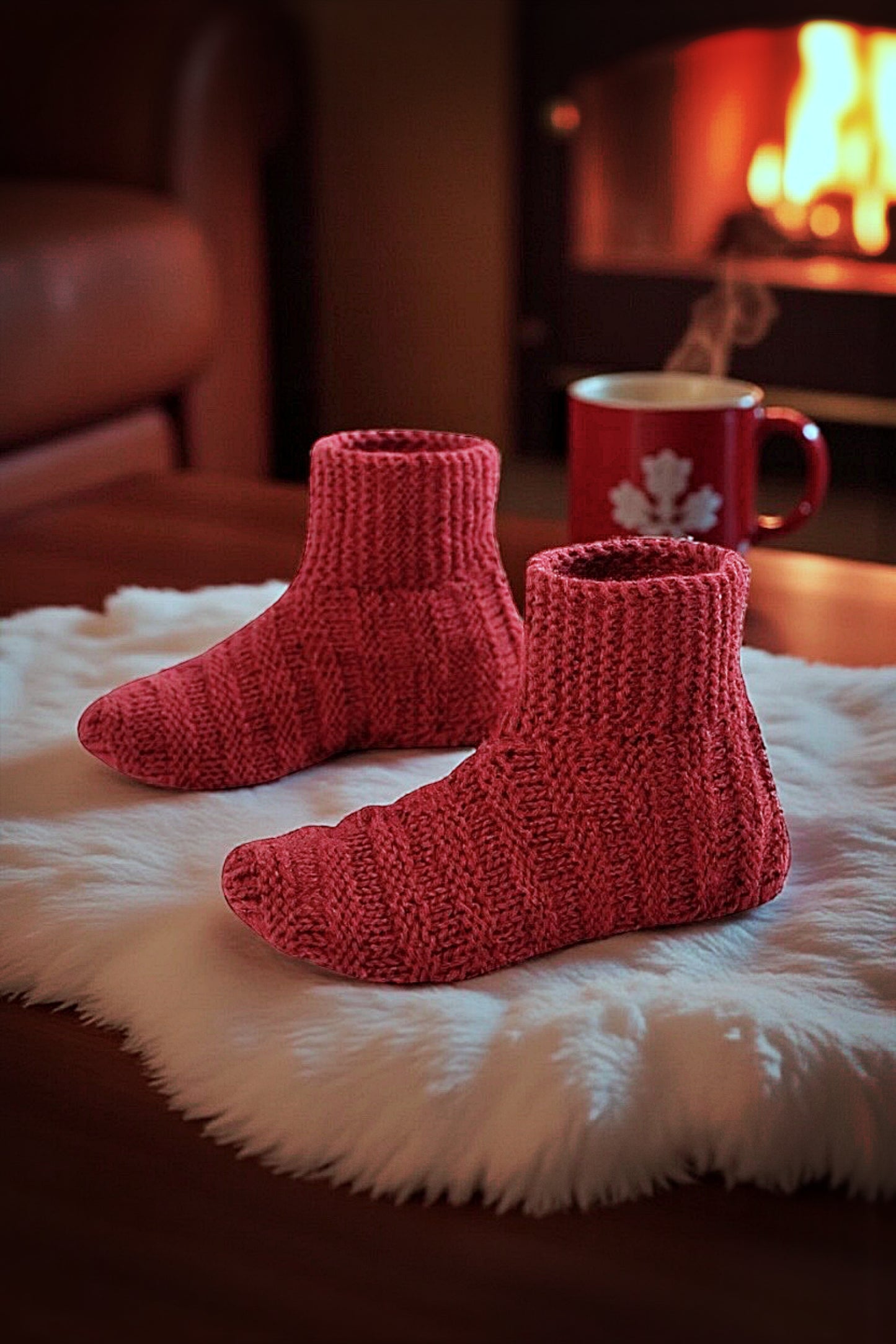Adult Ribbed Bootie Slippers Knitting Pattern – Cozy Knit House Shoes PDF