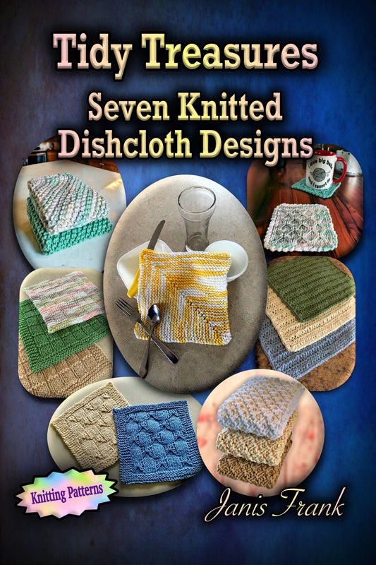 Knitting Patterns - Seven Knit Dishcloth Designs -  Learn to KNIT! - Includes Video Tutorials! - Great for Beginners - Washcloth - English