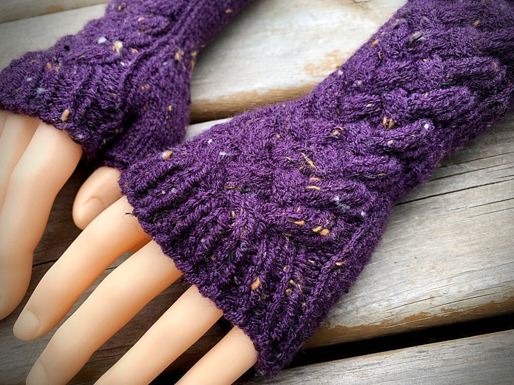 Knitting Pattern - Cable Fingerless Gloves or Mitts - Instant PDF Download - English Only