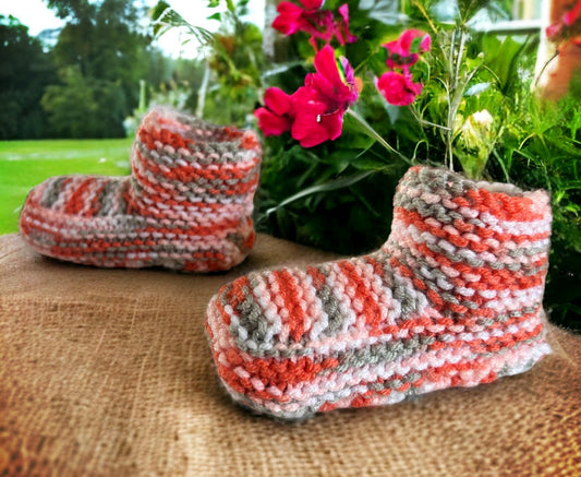 Knitting Pattern - Moccasin Slippers with a Cuff for Children - With Full How-to VIDEO! Knitting Tutorial - Learn to Knit - English Only!