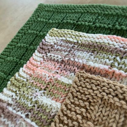 Bars and Stripes Knitted Dishcloth Pattern PDF