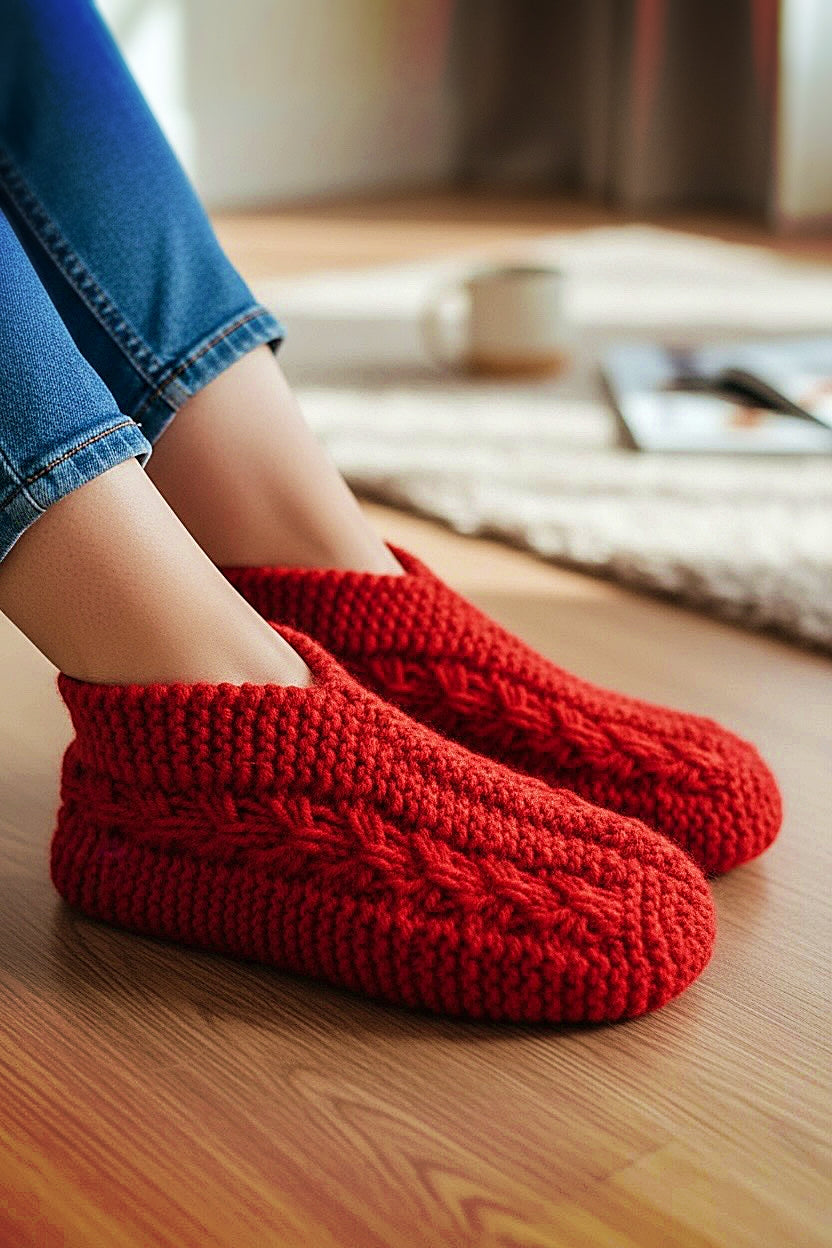 Easy to Knit Bow Slippers Tutorial - Knitting Pattern with Video Tutorials!