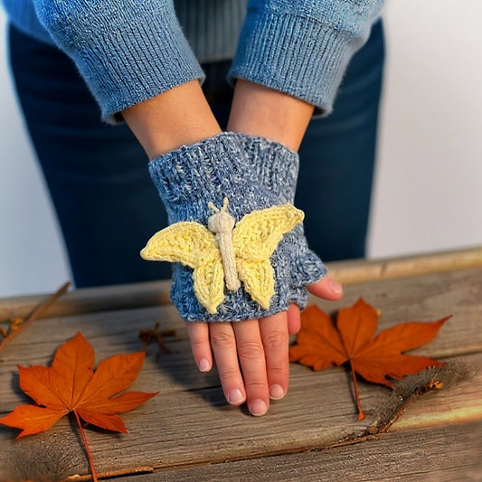 Butterfly Fingerless Gloves Knitting Pattern (PDF Download)