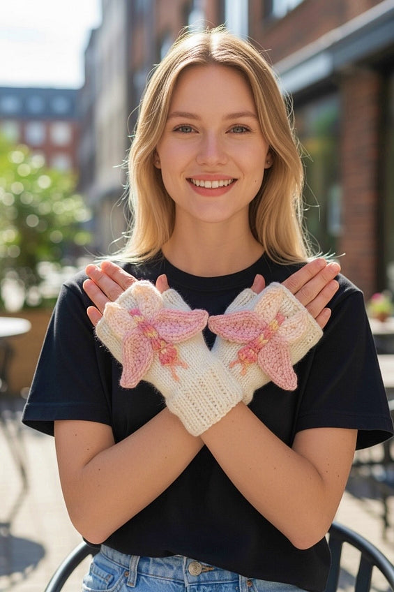 Butterfly Fingerless Gloves Knitting Pattern (PDF Download)