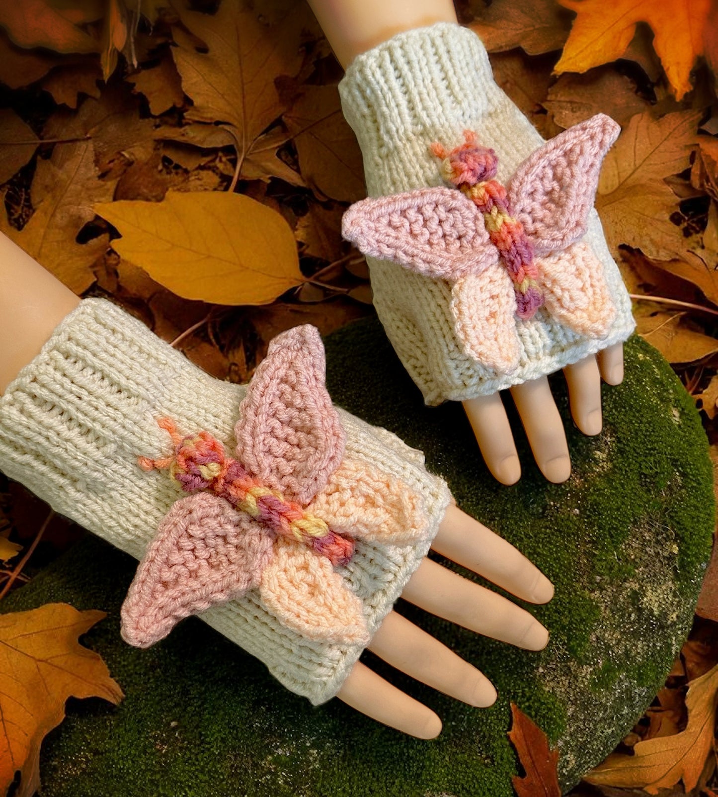 Butterfly Fingerless Gloves Knitting Pattern (PDF Download)