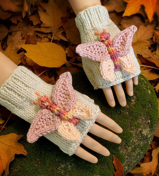 Butterfly Fingerless Gloves Knitting Pattern (PDF Download)