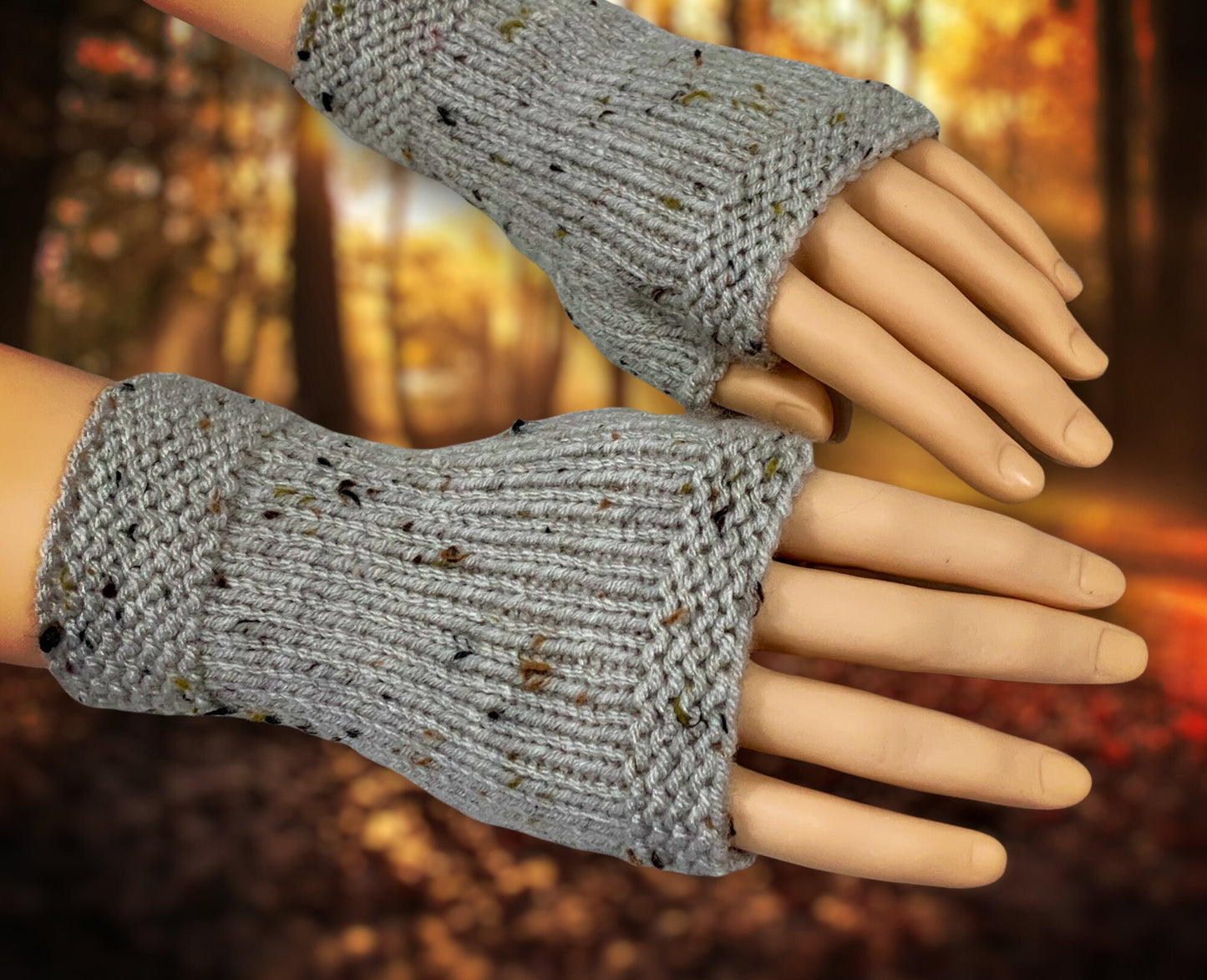 Knitting Pattern, Fingerless Gloves Knit Flat on 2 Needles with How-To Video, Easy Mitt Pattern on Straight Needles Beginners, English Only