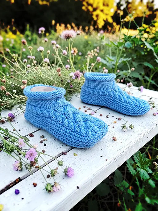 Cozy Cable Slippers Knitting Pattern | Adult House Shoes & Booties PDF Pattern