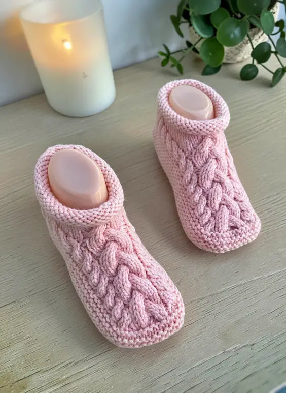 Cozy Cable Slippers Knitting Pattern | Adult House Shoes & Booties PDF Pattern