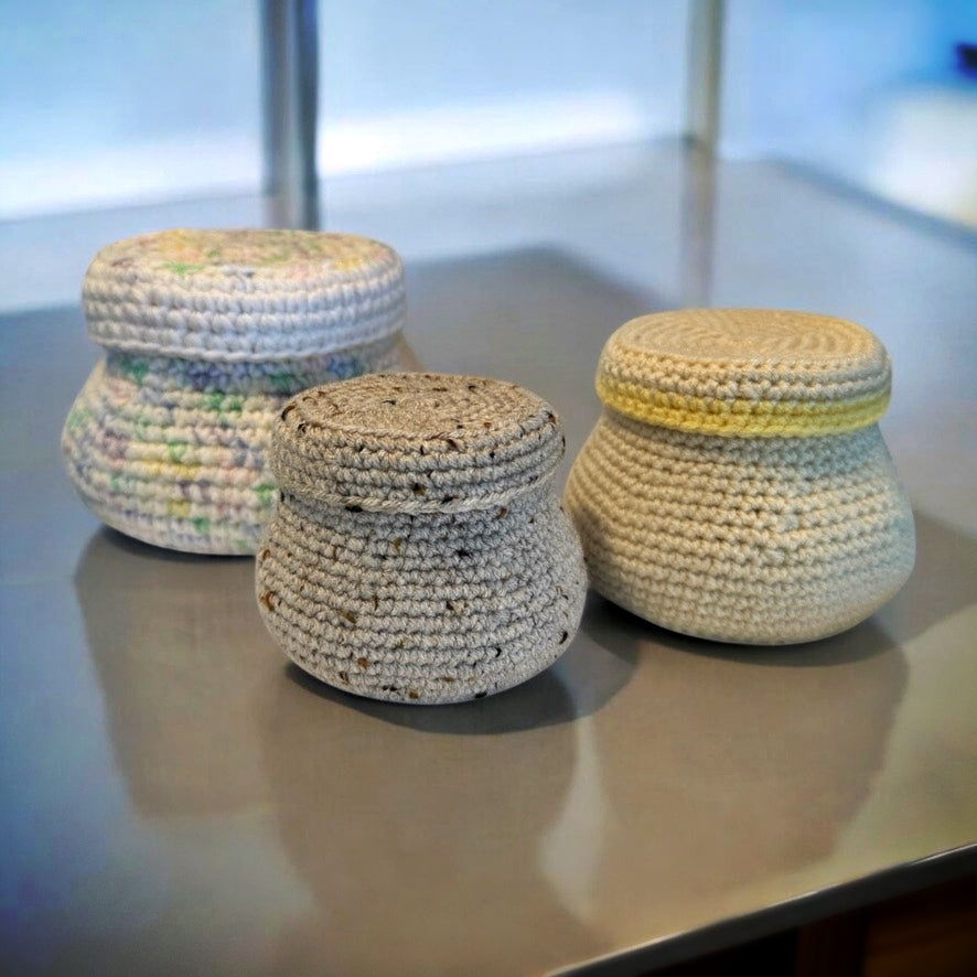 Stash-Busting Crochet Jar and Lid with Flowers and Leaves | Crochet Pattern PDF