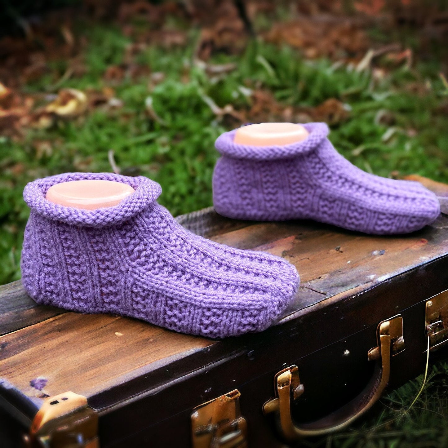 Knitting Pattern - Ribbed Moccasin Bootie Slippers for Adults - Knit Flat with Straight Needles - Knitting Tutorial - English Only