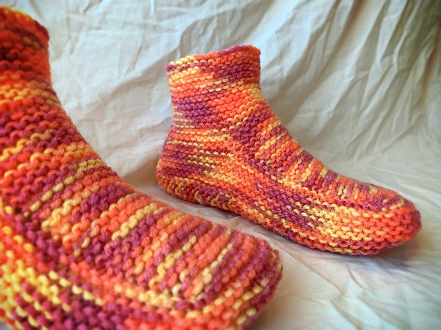 Knitting Pattern - Moccasin Slippers with a Cuff - Now with How-to VIDEO! - Knitting Tutorial for Tablet, Phone or Computer - English Only