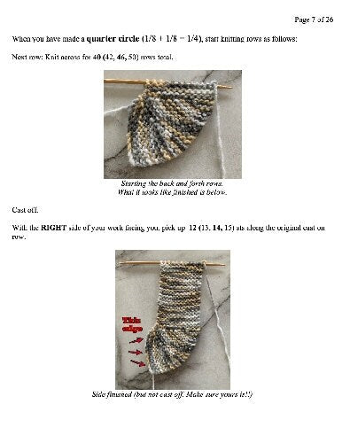 Knitting Pattern - Round Toe Slippers - Knitting Tutorial PDF - Photo Tutorial - Unisex Slipper Pattern- English Only