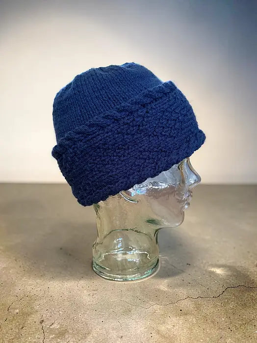 Diamond Brim Bobble Beanie Knitting Pattern | Double-Thick Brim, Kids & Adult Sizes