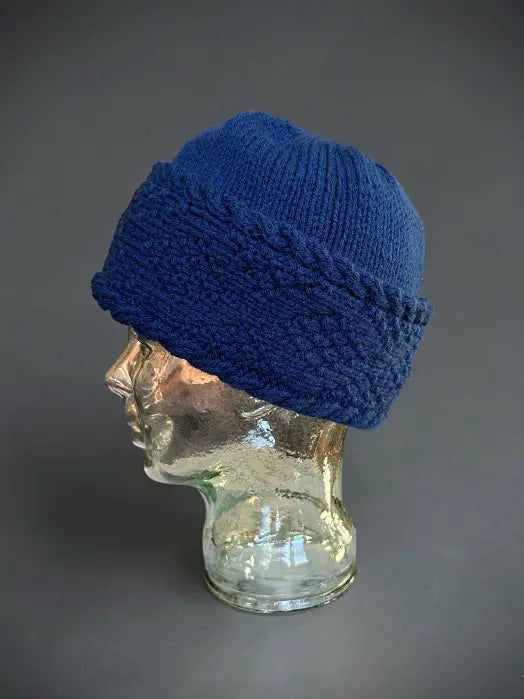 Diamond Brim Bobble Beanie Knitting Pattern | Double-Thick Brim, Kids & Adult Sizes