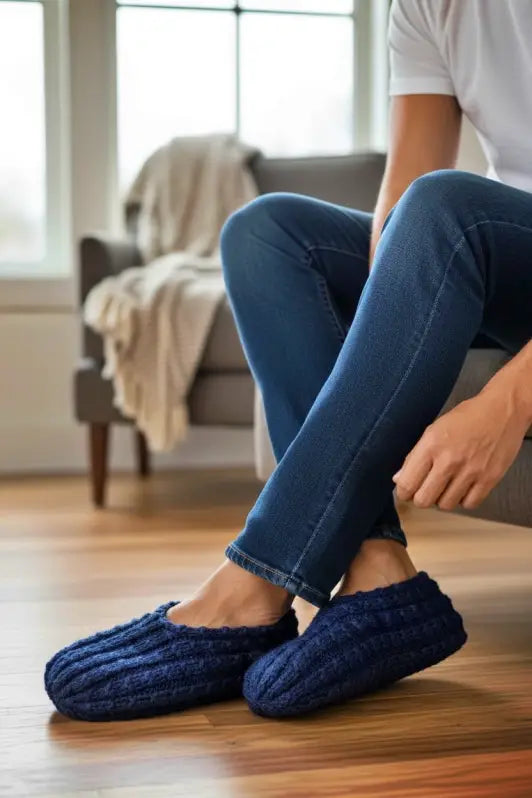 Easy to Knit Slippers Knitting Pattern - PDF Tutorial - English Only