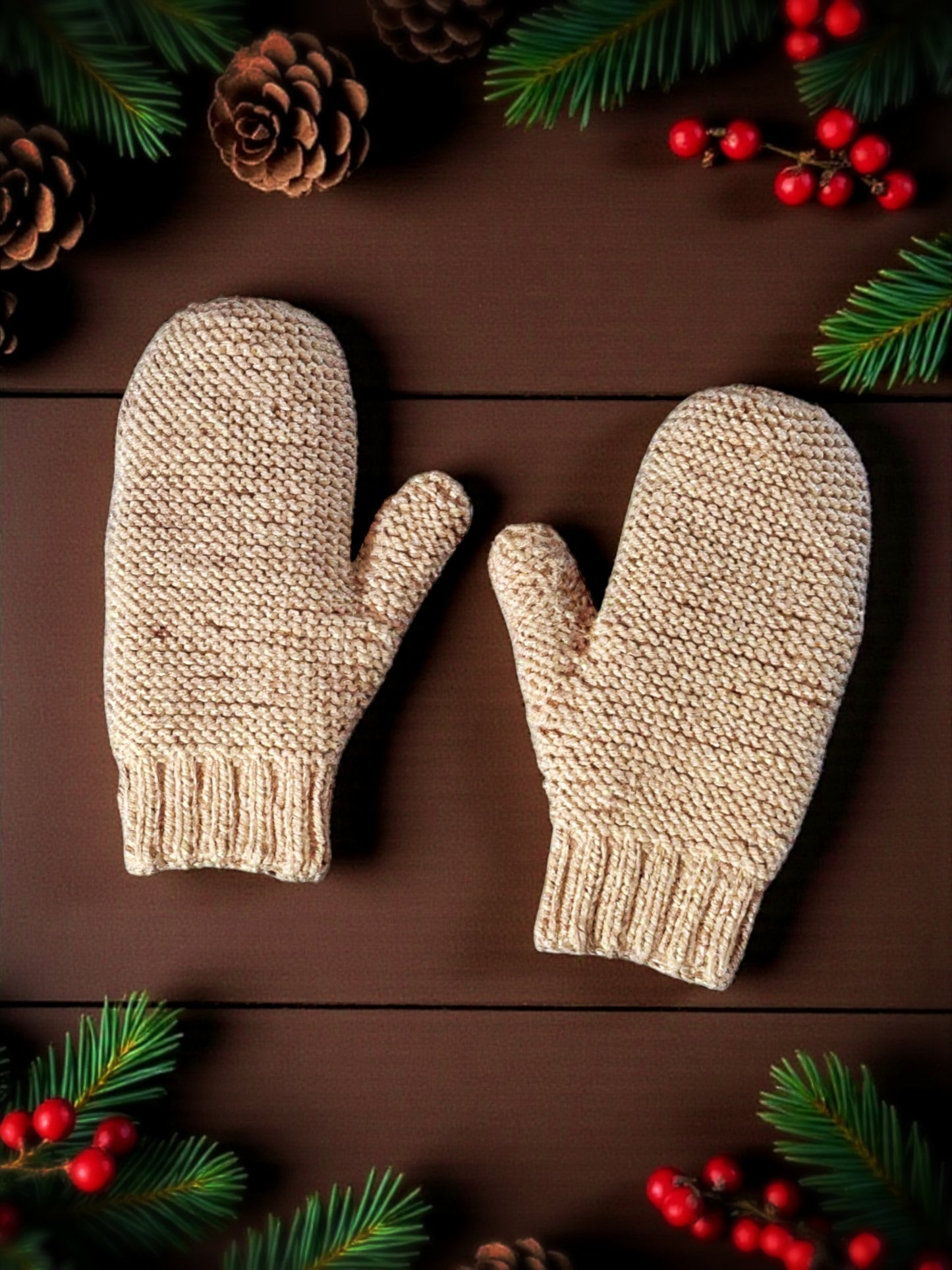 Easy Knit Mittens Pattern – Sizes for Children, Teens, and Adults – Flat-Knit PDF Download