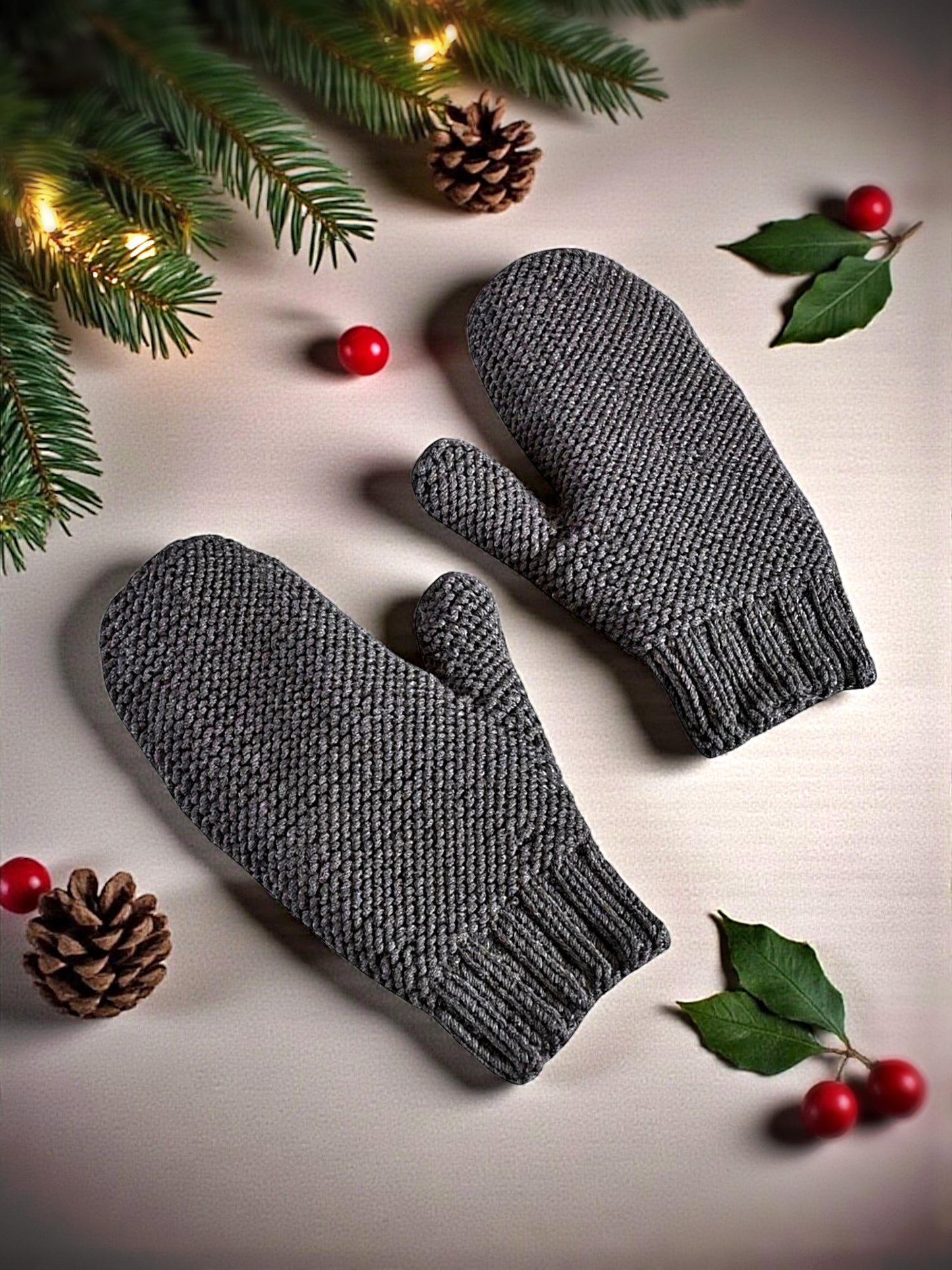 Easy Knit Mittens Pattern – Sizes for Children, Teens, and Adults – Flat-Knit PDF Download