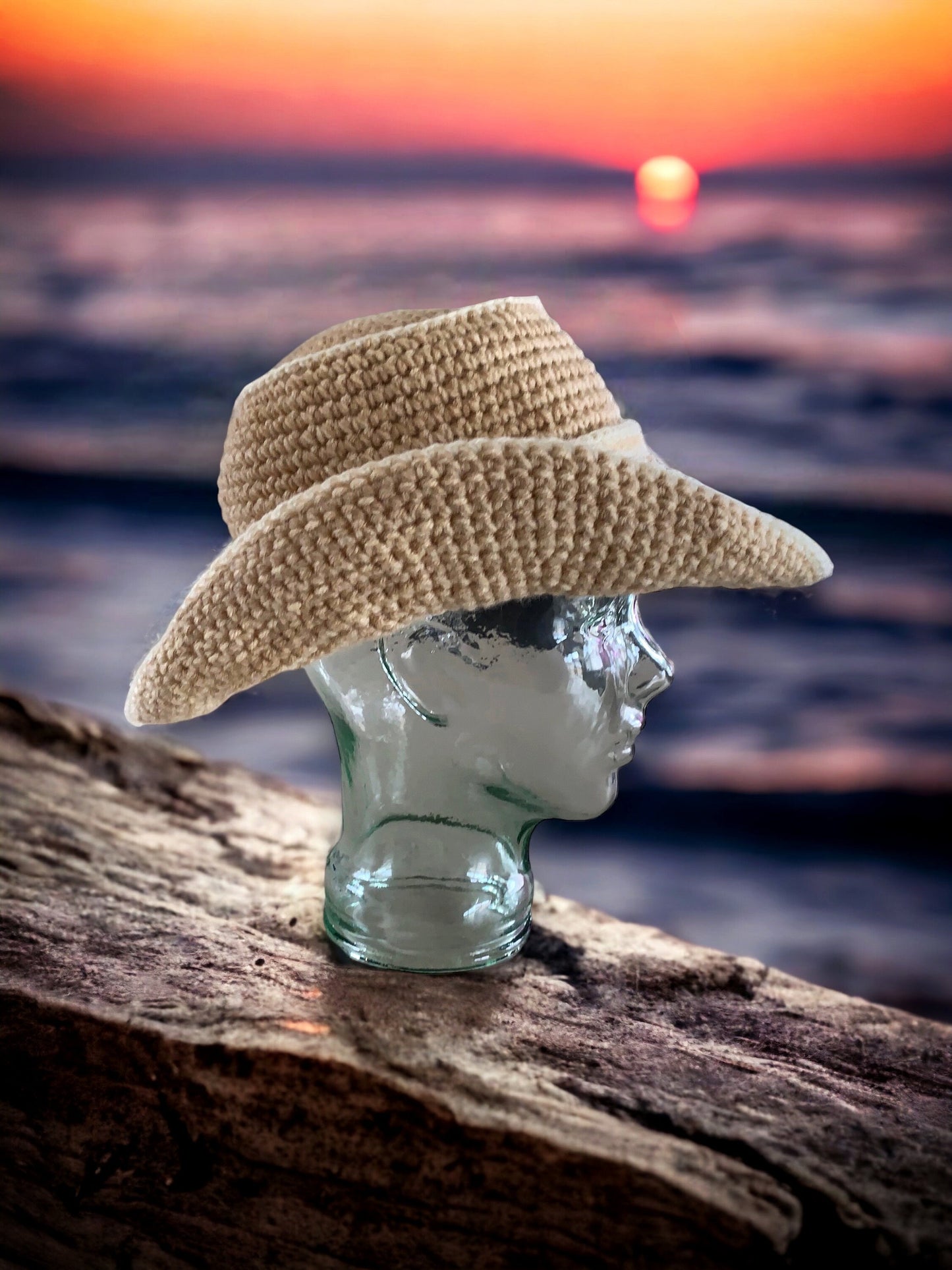 Crochet Pattern - 3 Hats in 1 - How to Crochet a Sun Hat with Flower - Easy Bucket Hat - Cowboy Cowgirl Hat - PRINTABLE - English Only
