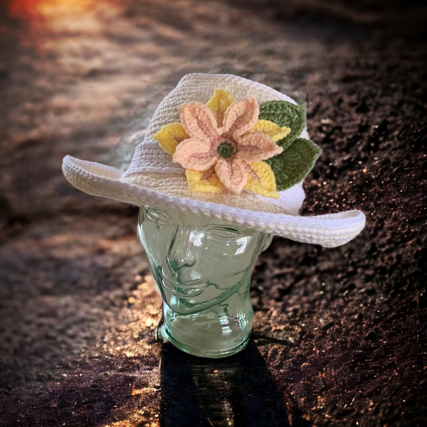 Crochet Pattern - 3 Hats in 1 - How to Crochet a Sun Hat with Flower - Easy Bucket Hat - Cowboy Cowgirl Hat - PRINTABLE - English Only