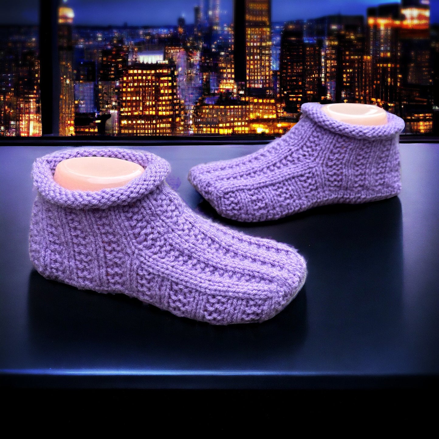 Knitting Pattern - Ribbed Moccasin Bootie Slippers for Adults - Knit Flat with Straight Needles - Knitting Tutorial - English Only