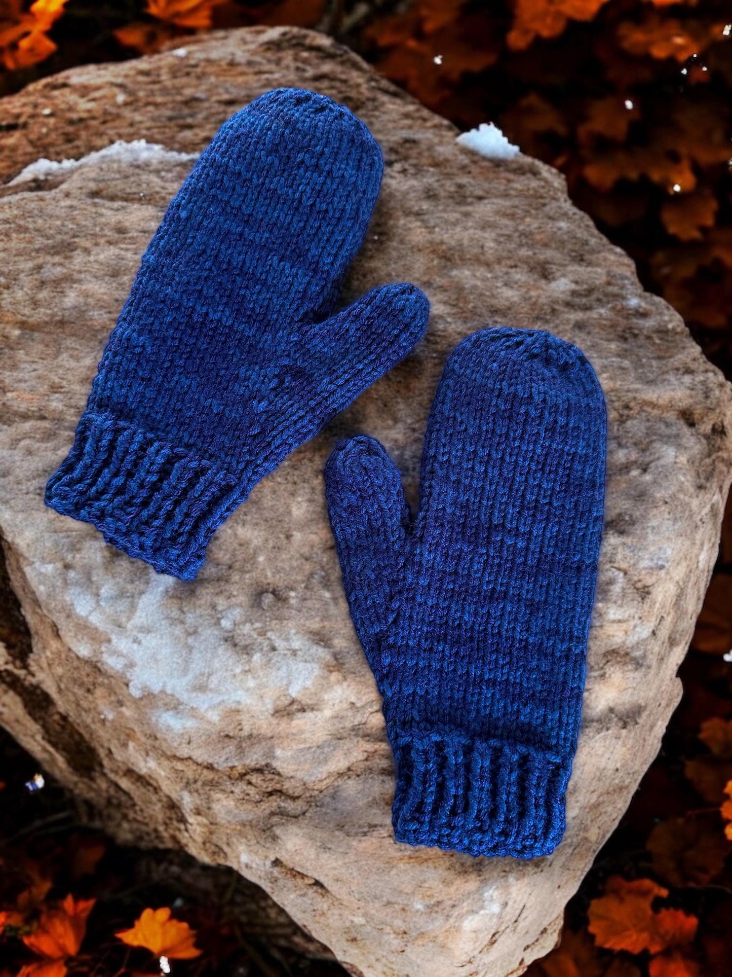 Quick Easy Knit Mittens Pattern, Knit Flat on 2 Needles - Extra Thick, Beginner Friendly, Adult Sizes - Instant PDF Download - English Only
