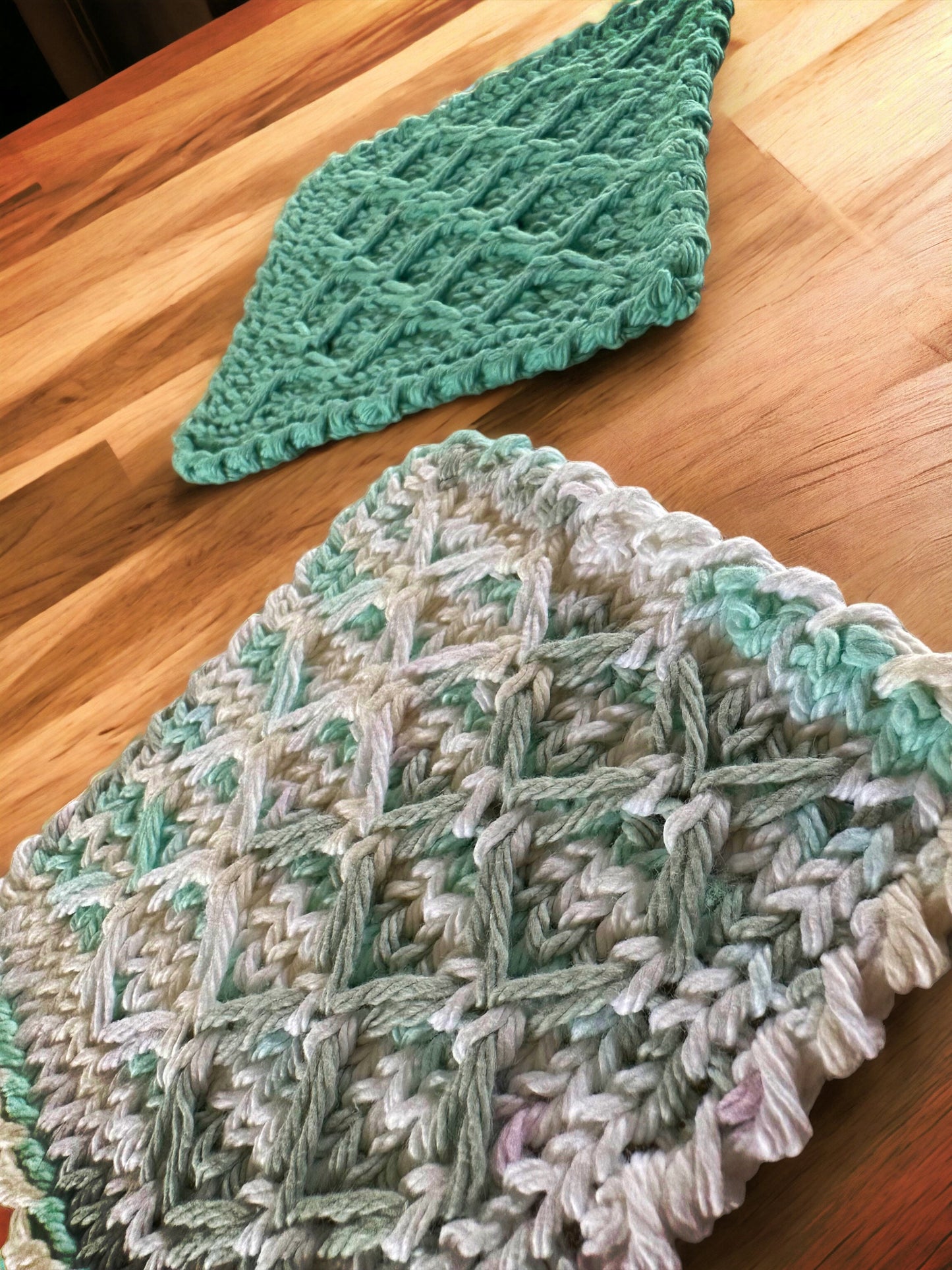 Knitting Pattern - Knit a  Dishcloth and Coasters with Diamond Pattern - Stash Buster - Stylish Knitted Washcloth Pattern - English Only