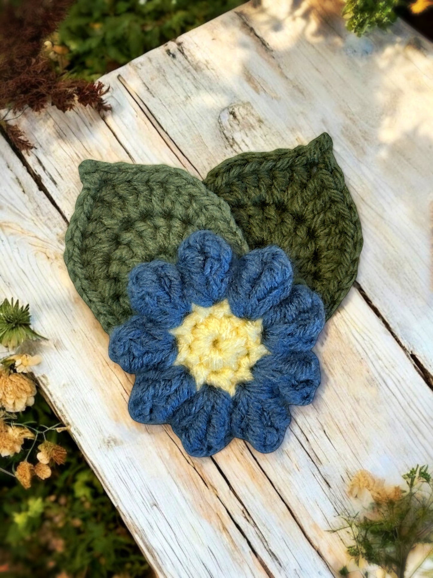 Stash-Busting Crochet Jar and Lid with Flowers and Leaves | Crochet Pattern PDF