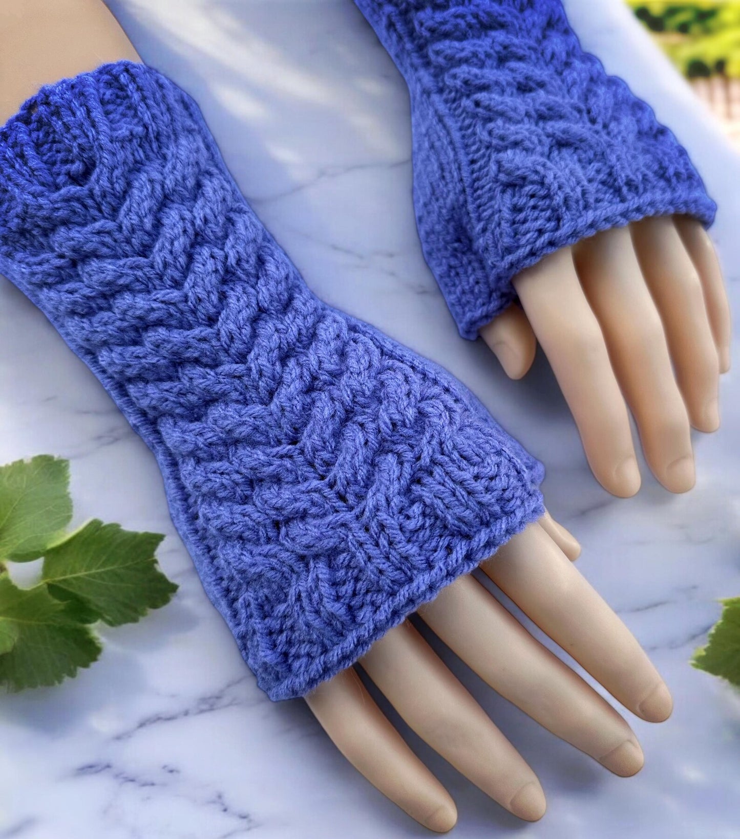 Cable Knit Fingerless Gloves Knitting Pattern - PDF Download